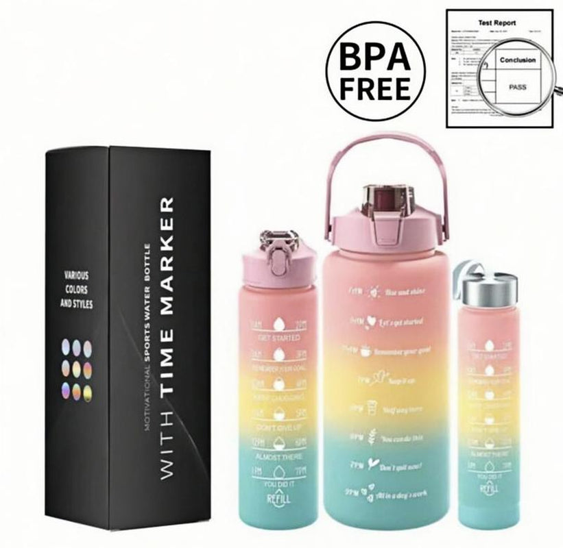 "Gradient Frosted Sport Water Bottle - Leakproof & Reusable for Gym, Hiking, Running & Outdoor Workouts"