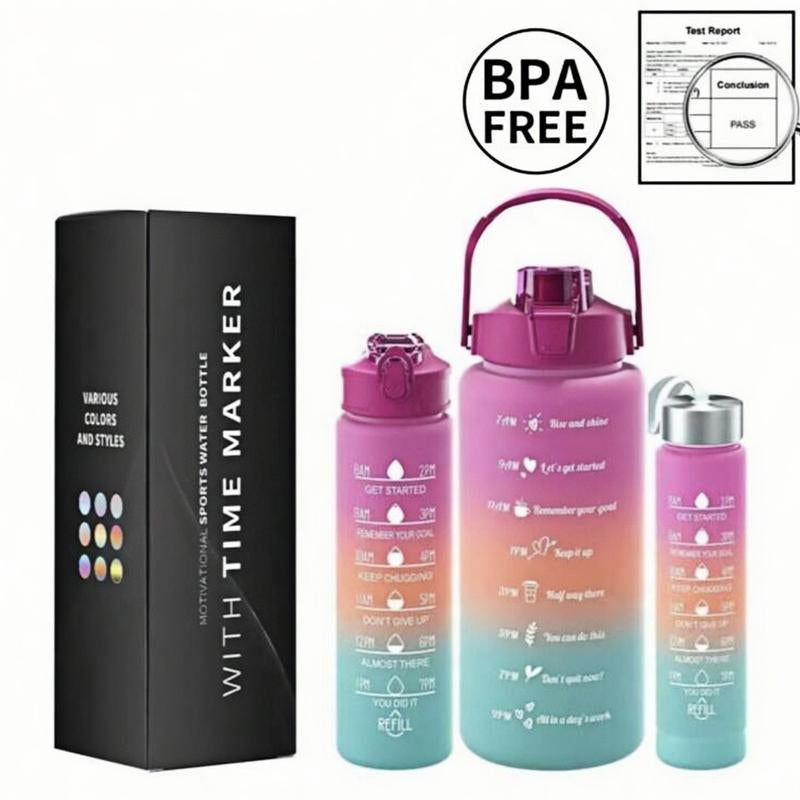 "Gradient Frosted Sport Water Bottle - Leakproof & Reusable for Gym, Hiking, Running & Outdoor Workouts"