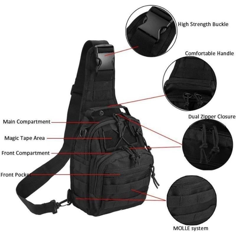Multi-Color Optional, Men'S and Women'S Tactical Crossbodybag Chest Bag,Large-Capacity Shoulder Bag, Wear-Resistantwaterproof 1000D Outdoor Waterproof Shoulder Bag, Perfectfor Hiking and Camping Sport Bag