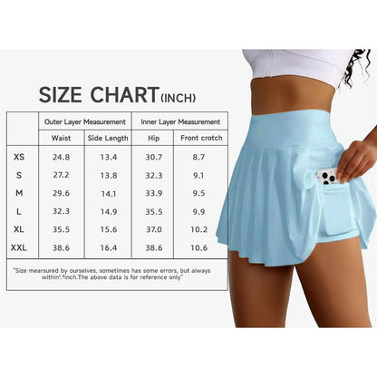 JEKAOYI Women'S Athletic 2 in 1 Golf Skirts 2.76'' High Waist Flowy Tennis Sports Skort with Inner Shorts Pockets Activewear