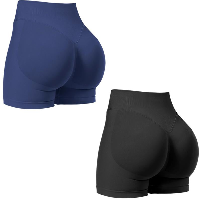 Women'S Butt Lifting High Waisted Tummy Control Gym Yoga Biker Shorts 4.5" Hidden Scrunch Workout Impact Shorts - Comfortable Fit for Various Activities