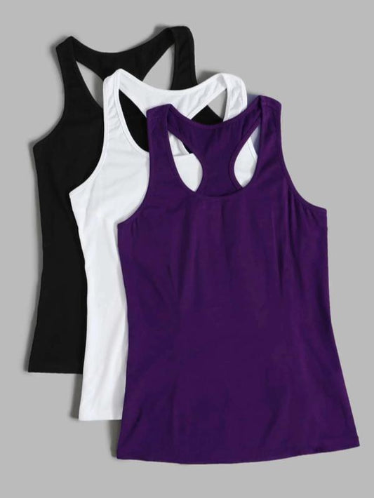 Women'S Solid Sports Tank Top, Breathable Comfortable Sports Top, Ladies Sportswear for Indoor Outdoor Wear