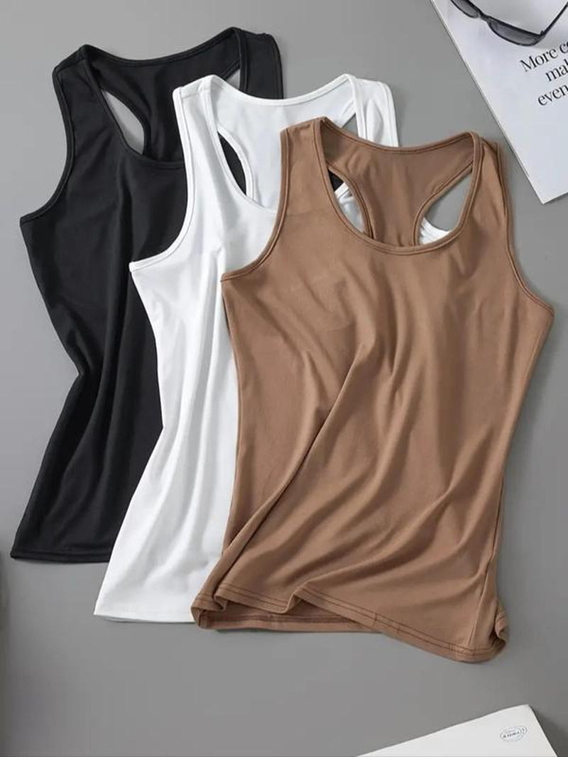 Women'S Solid Sports Tank Top, Breathable Comfortable Sports Top, Ladies Sportswear for Indoor Outdoor Wear