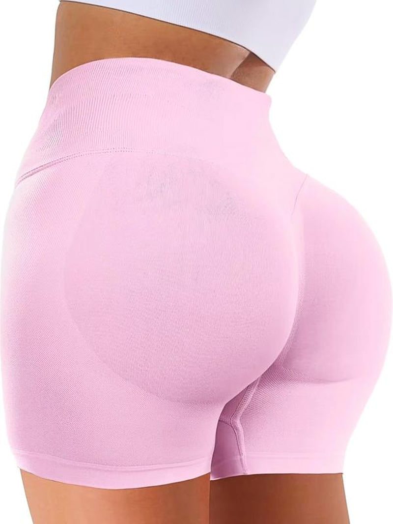Women'S Butt Lifting High Waisted Tummy Control Gym Yoga Biker Shorts 4.5" Hidden Scrunch Workout Impact Shorts - Comfortable Fit for Various Activities