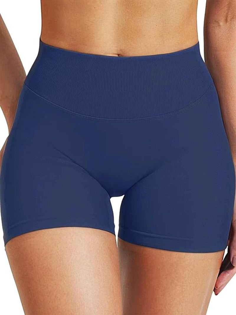 Women'S Butt Lifting High Waisted Tummy Control Gym Yoga Biker Shorts 4.5" Hidden Scrunch Workout Impact Shorts - Comfortable Fit for Various Activities