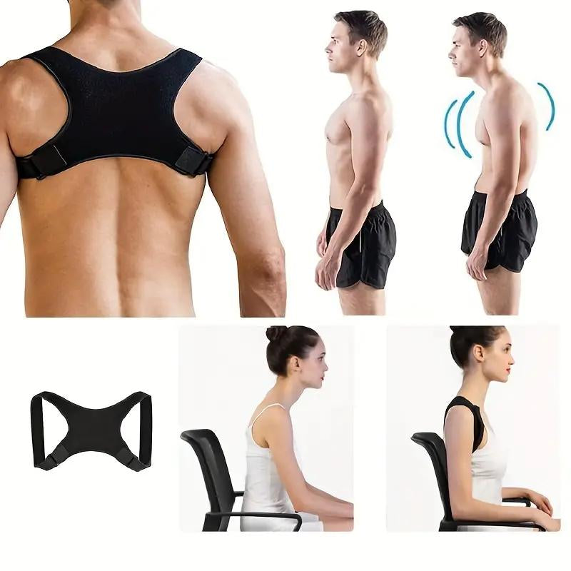 1 Pack Lightweight Posture Lmprover for Men, Women - Comfort Back,Black Fixed Posture Strap to Lmprove Posture Healthcare Tool Aid