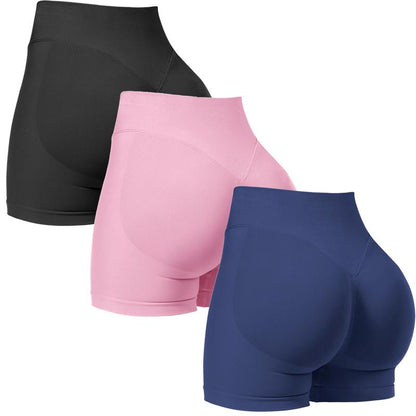 Women'S Butt Lifting High Waisted Tummy Control Gym Yoga Biker Shorts 4.5" Hidden Scrunch Workout Impact Shorts - Comfortable Fit for Various Activities
