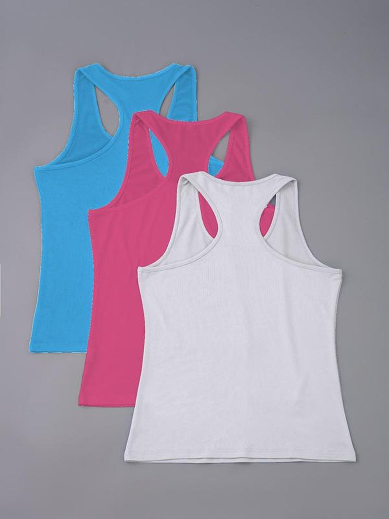 Women'S Solid Sports Tank Top, Breathable Comfortable Sports Top, Ladies Sportswear for Indoor Outdoor Wear
