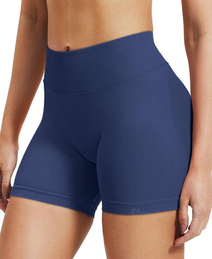 Women'S Butt Lifting High Waisted Tummy Control Gym Yoga Biker Shorts 4.5" Hidden Scrunch Workout Impact Shorts - Comfortable Fit for Various Activities