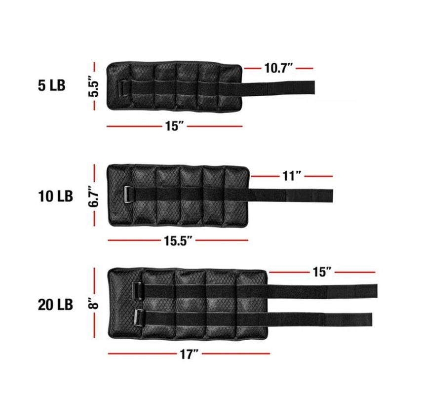 Pureformance Adjustable Wrist/Ankle Weights 2.5-Pound Pair (5 Lb Total) for Versatile Use