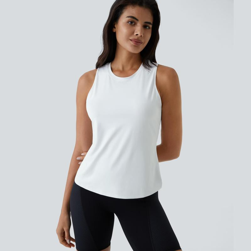 Halara Cut Out Crossover Hem Solid Yoga Tank Top