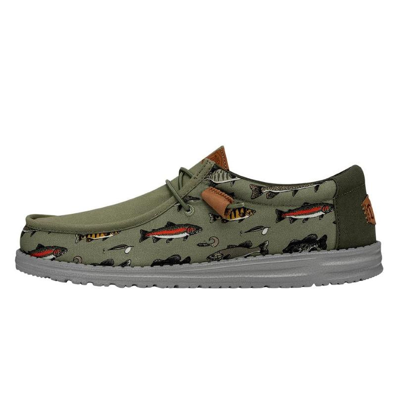 HEYDUDE Wally Fish Lure- Mens Comfortable Slip on Shoes Multicolor