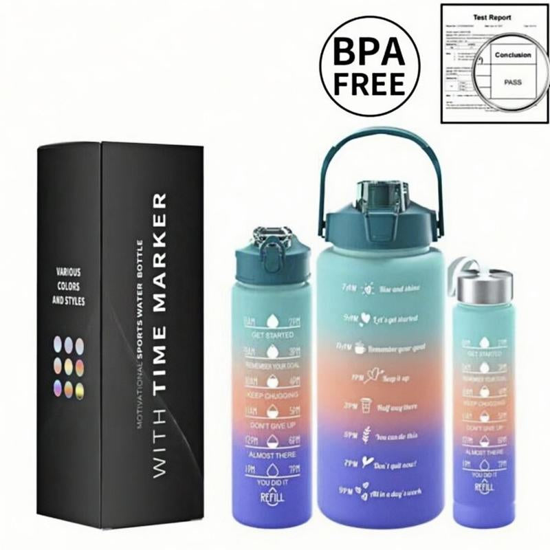 "Gradient Frosted Sport Water Bottle - Leakproof & Reusable for Gym, Hiking, Running & Outdoor Workouts"
