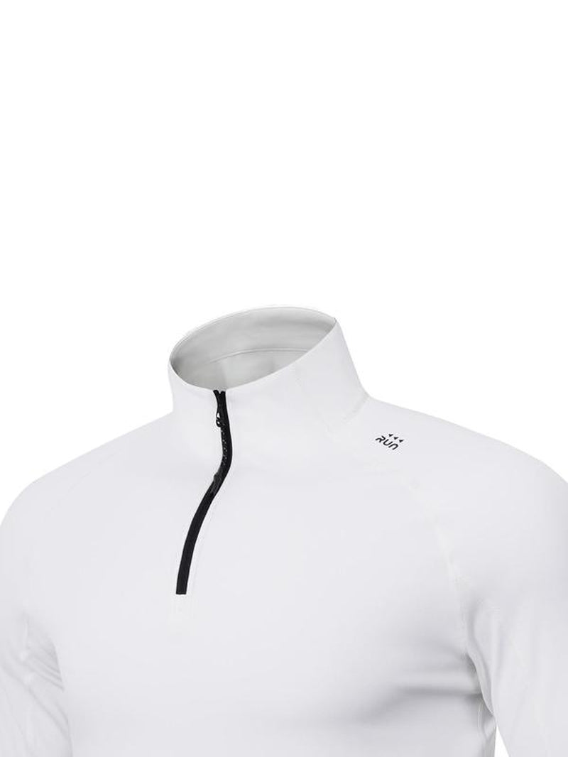Men'S Solid Half Zip Thumb Hole Design Sports Tee, Regular Fit Breathable Long Sleeve T-Shirt for Gym Workout Running, Casual Comfy Men'S Top for Summer, Mens Clothing, Men'S T Shirts