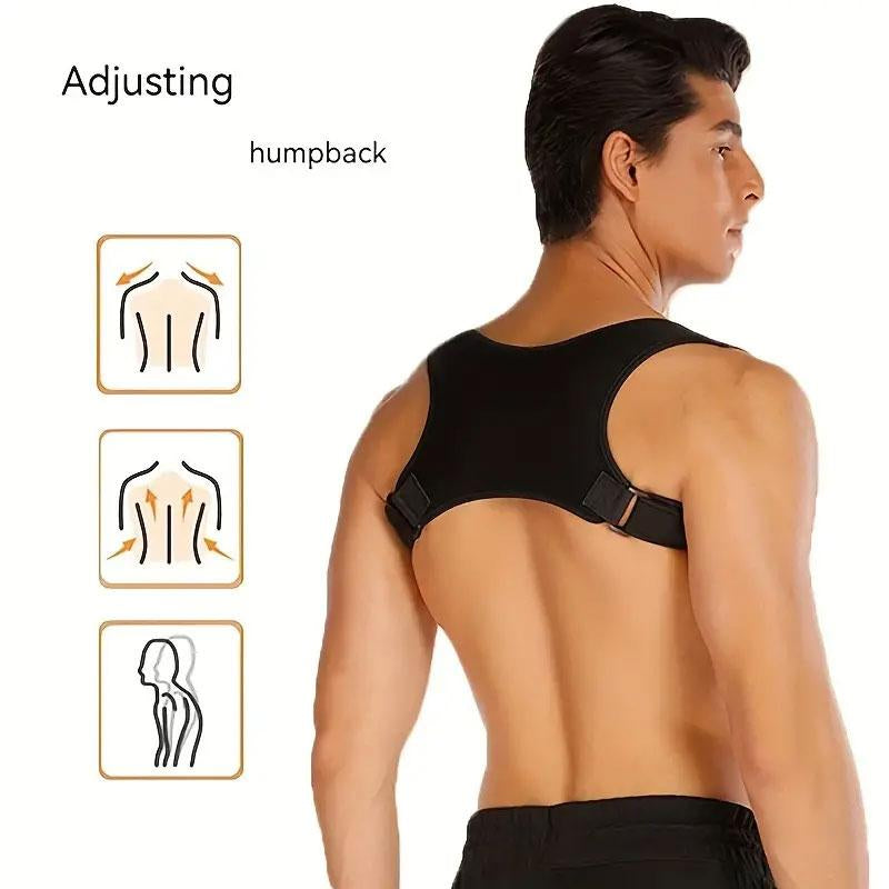 1 Pack Lightweight Posture Lmprover for Men, Women - Comfort Back,Black Fixed Posture Strap to Lmprove Posture Healthcare Tool Aid
