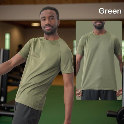 OKP Men'S 5 Pack Running Short-Sleeved Sports T-Shirt, High Elasticity and Quick-Drying Sportswear, round Neck Sports Tops Outdoor Activities Unisex